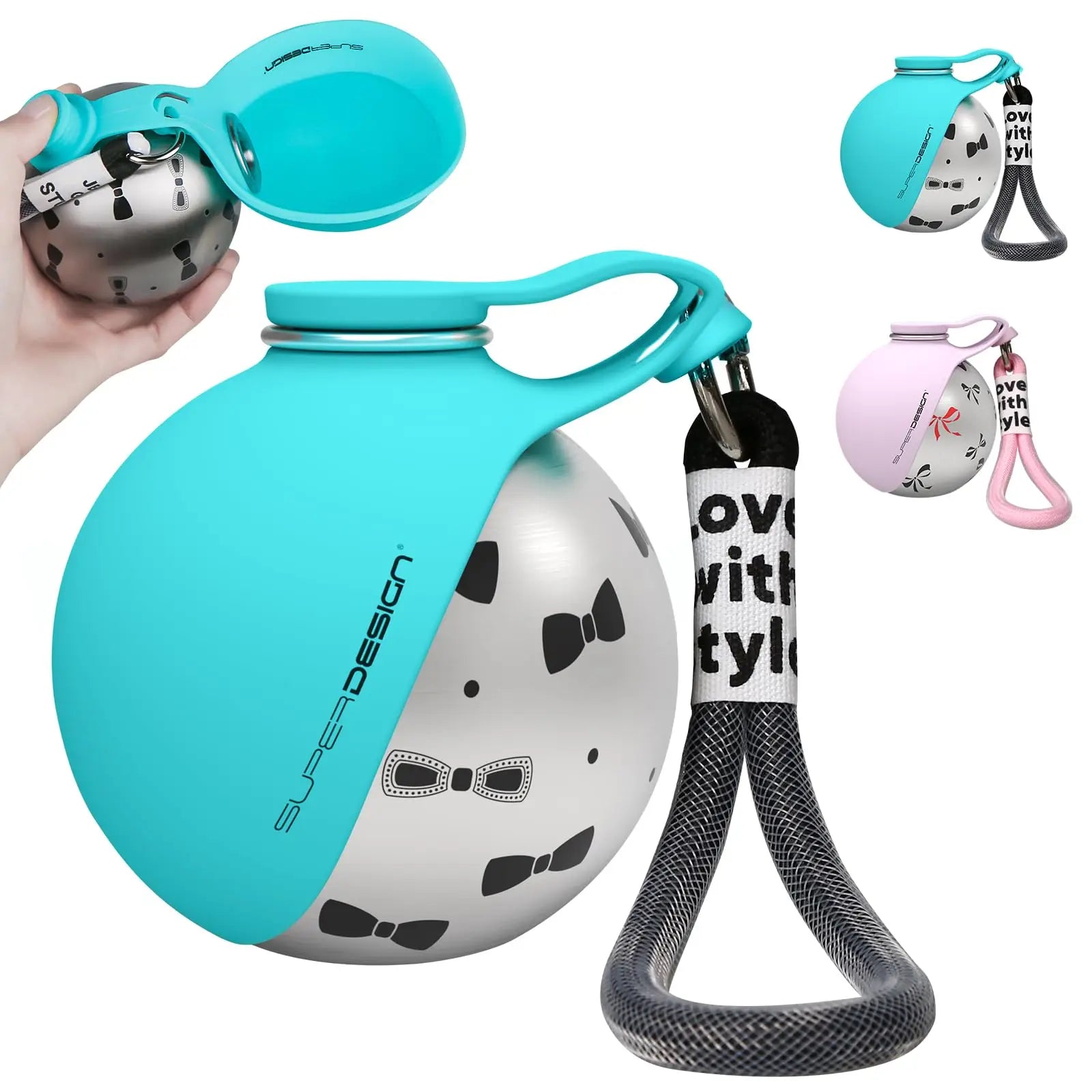 Gourde Nomade Anti-Fuite pour Petit Chien - Inox et Silicone 2-en-1