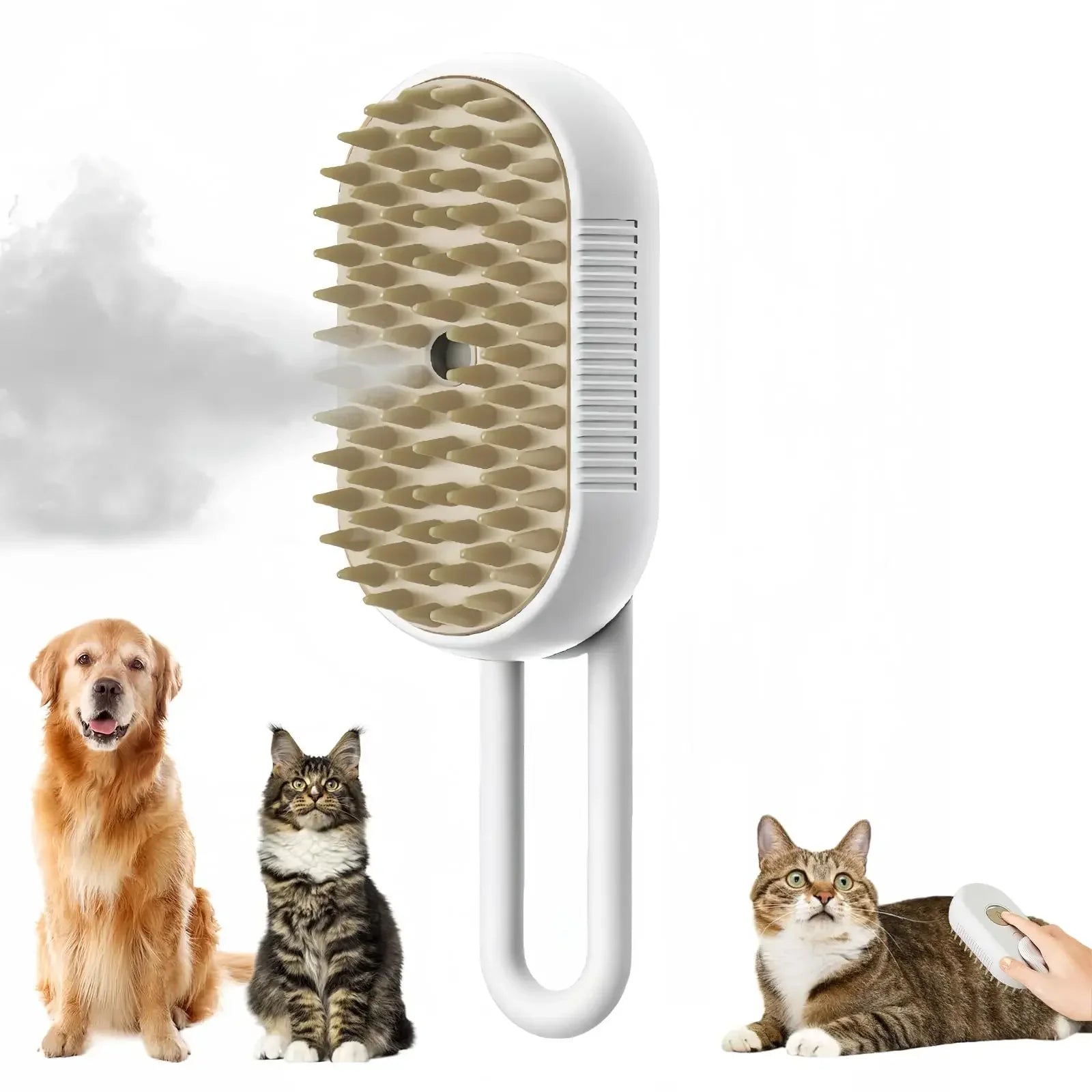 Brosse vapeur pour chien, utilisation sur chat