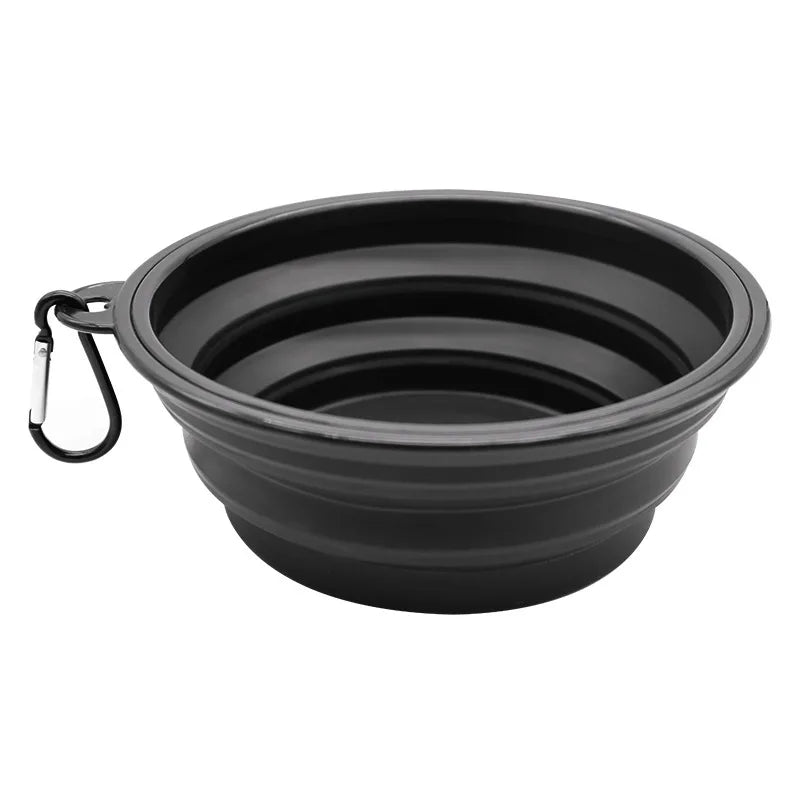 Gourde pliable pour chien, chien qui boit