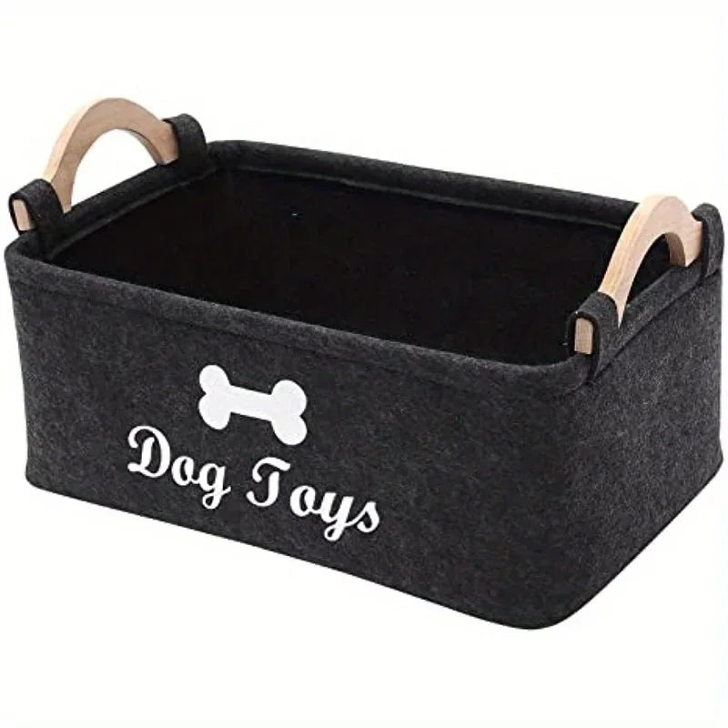 Panier de Rangement en Feutre pour Jouets de Chien