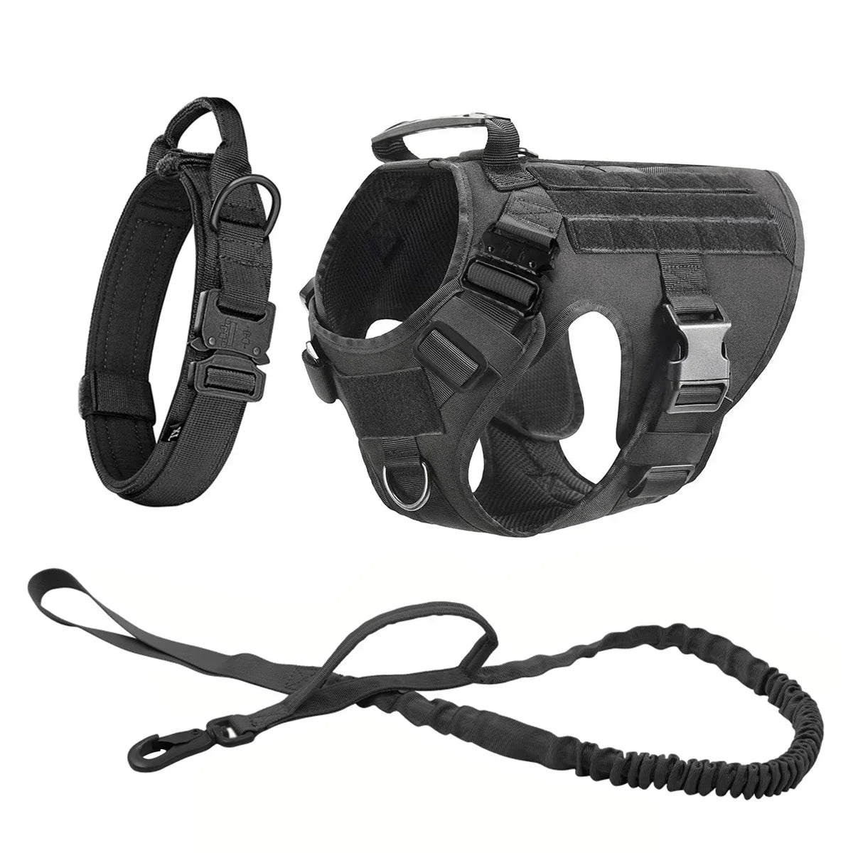 Harnais tactique pour chien, packaging avec accessoires