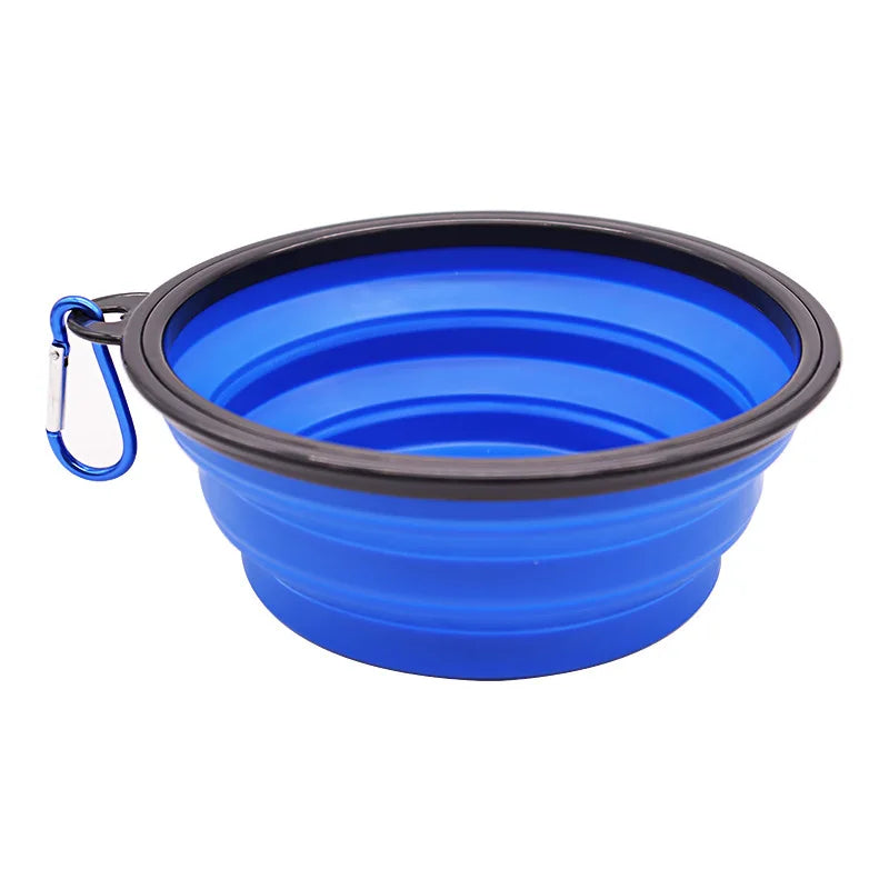 Gourde pliable pour chien, accrochée au sac à dos