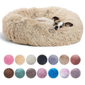 Panier rond douillet pour chien, vue d'ensemble