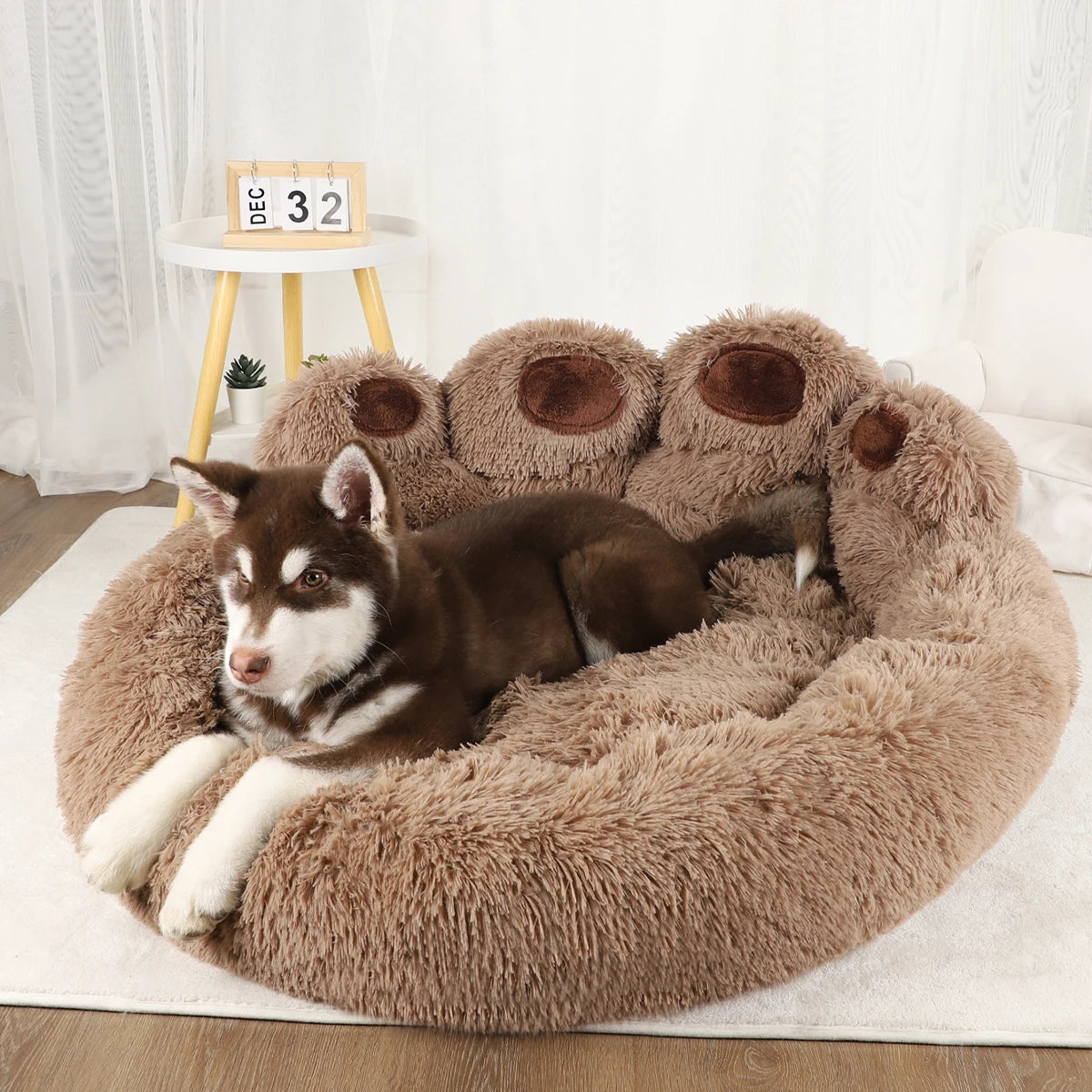 Panier Pelucheux Hiver pour Chien - Confort Douillet Grand Format