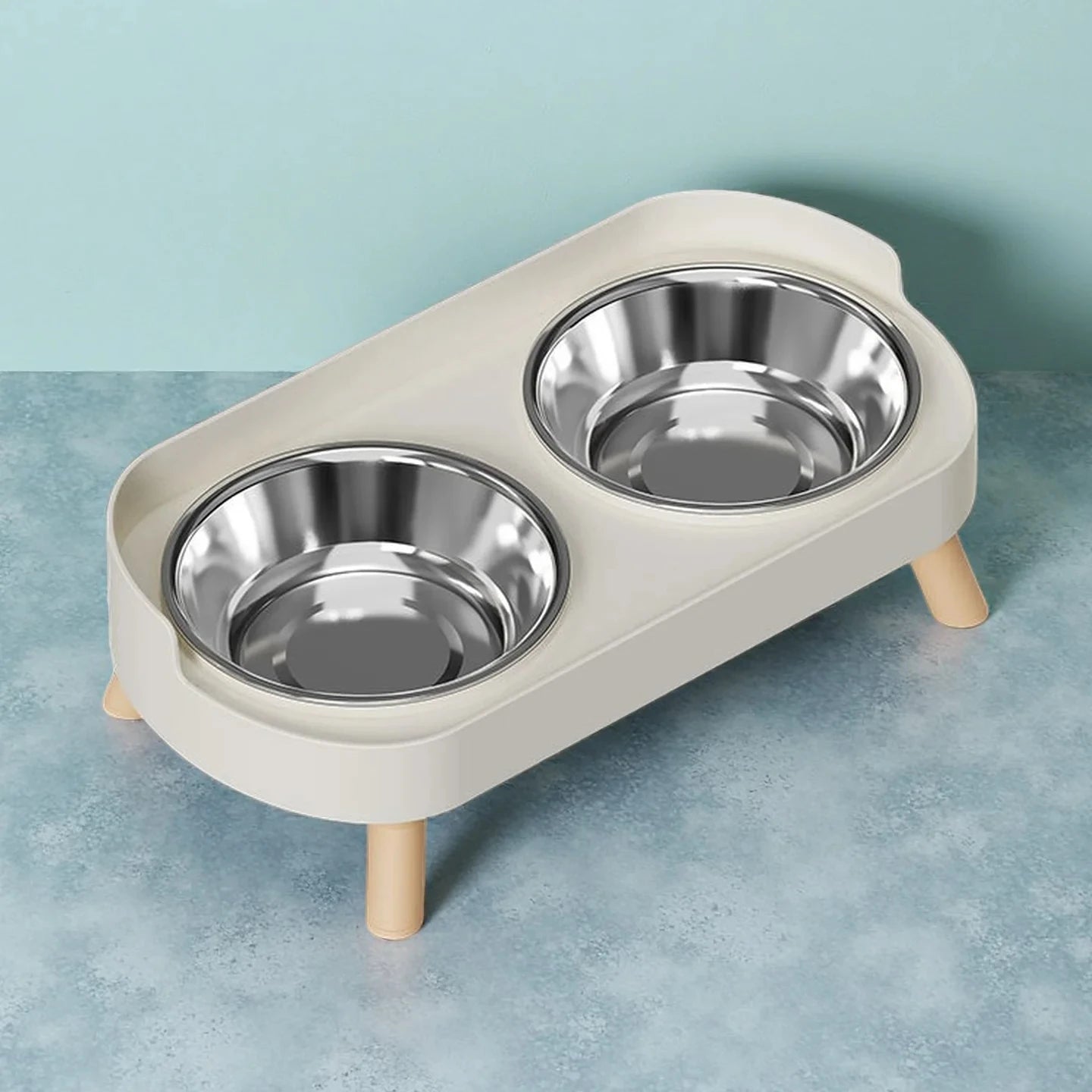 Gamelles Duo Inox avec Support Ergonomique pour Chien et Chat