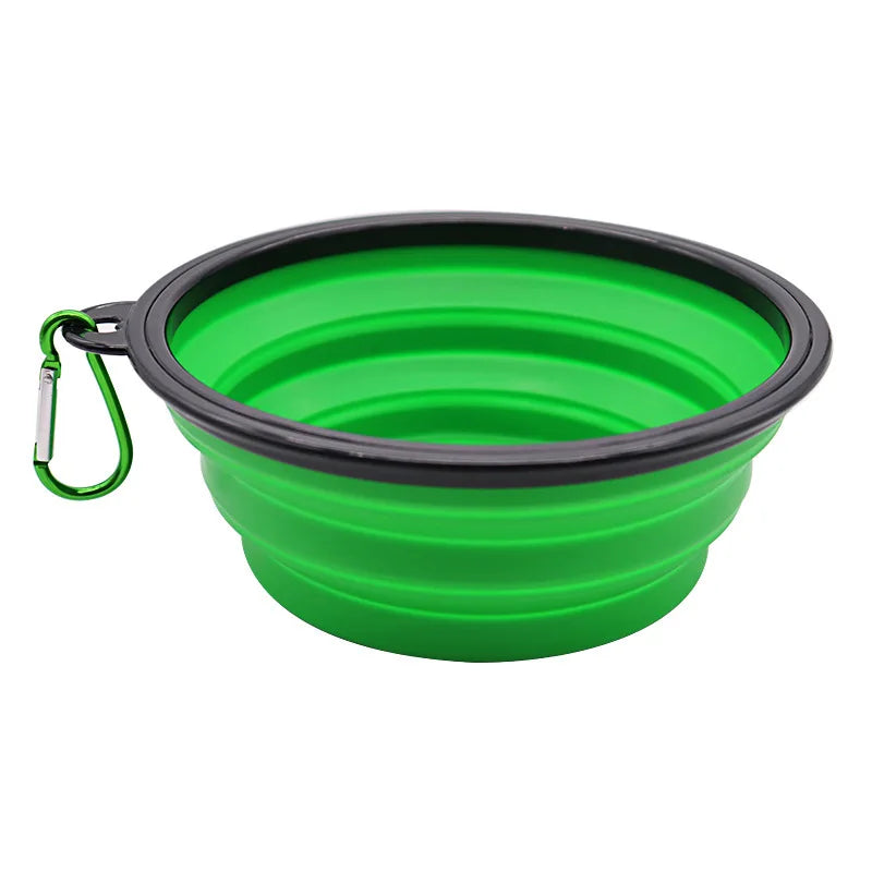 Gourde pliable pour chien, coloris rouge noir bleu