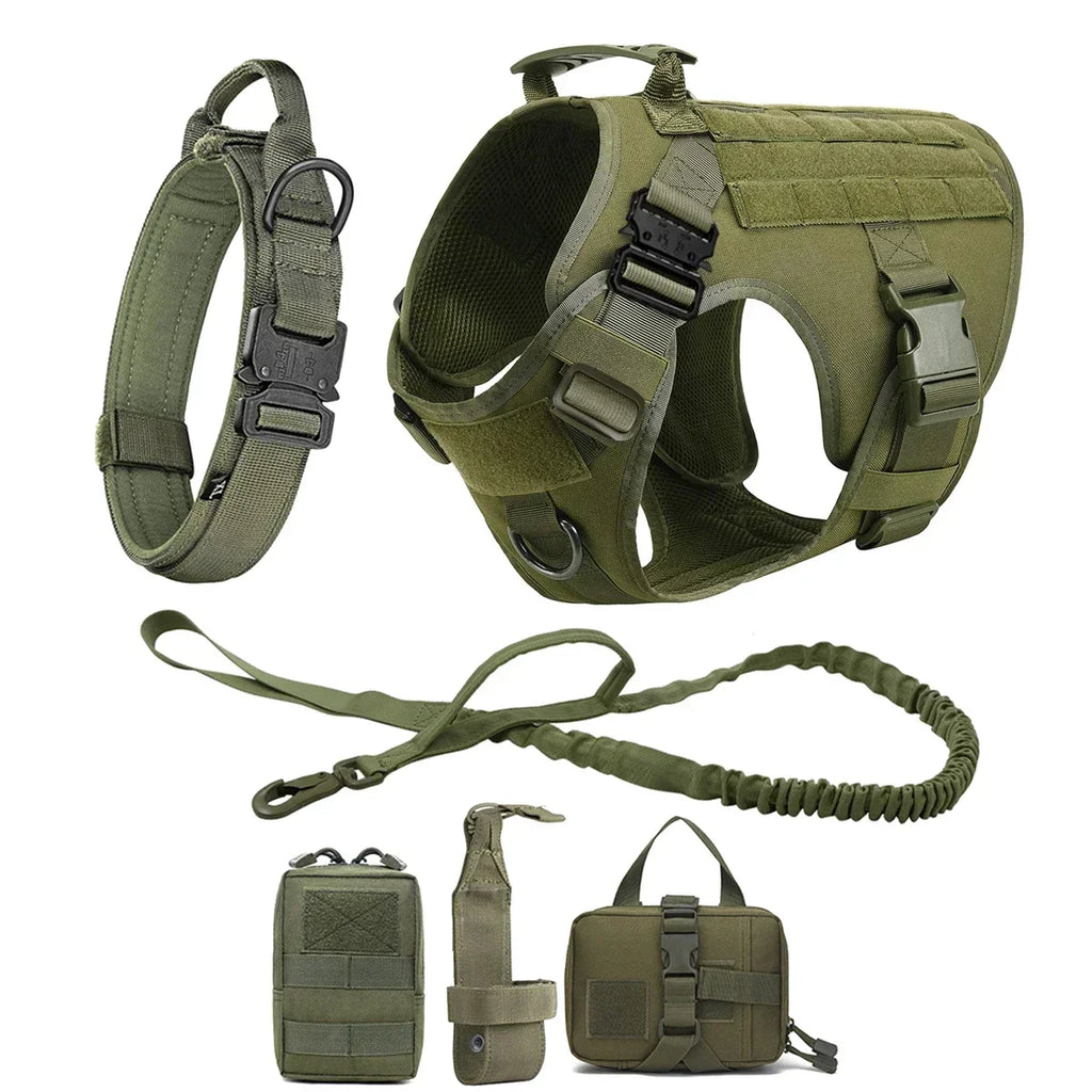 Harnais tactique pour chien, sangle ventre ajustable