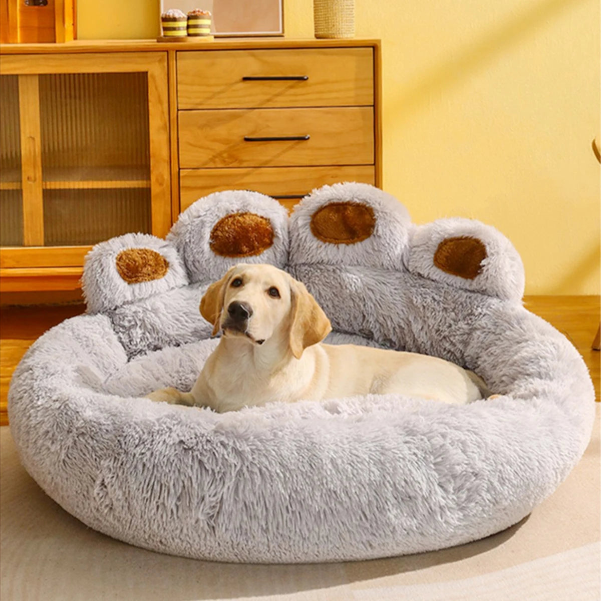 Panier Pelucheux Hiver pour Chien - Confort Douillet Grand Format