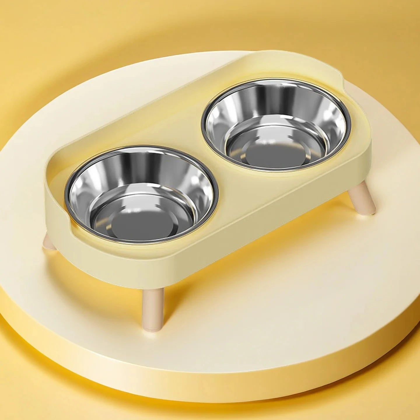Gamelles Duo Inox avec Support Ergonomique pour Chien et Chat