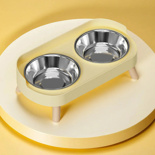 Gamelles Duo Inox avec Support Ergonomique pour Chien et Chat