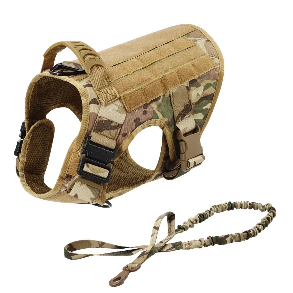 Harnais tactique pour chien, coloris marron